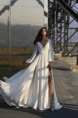 свадебное платье с объёмными рукавами Secret Sposa Кристель | Купить  свадебное платье в салоне Валенсия (Москва)