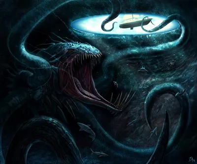 Картинки Подводный мир монстр Фантастика Яхта