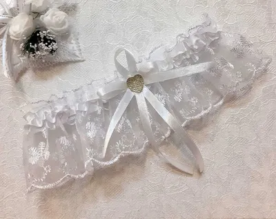 Свадебная кружевная подвязка невесты \"Классика\" в белом цвете / подвязка  невесты купить по выгодной цене в интернет-магазине OZON
