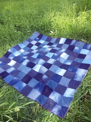 Стрекоза: Лоскутное одеяло из джинсы для пикника