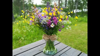 Как сделать букет из полевых цветов.Field spiral bouquet. - YouTube