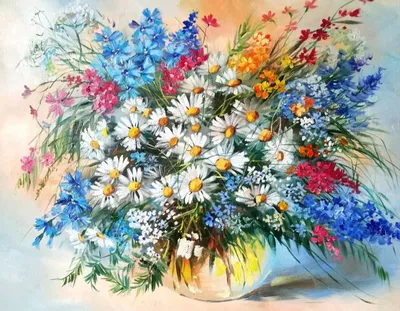 Рисунок букет полевых цветов - 69 фото