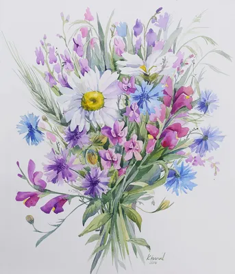 Корзина с высокими полевыми цветами - заказать доставку цветов в Москве от  Leto Flowers