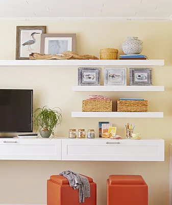 How to Build a Media Wall and Desk | Room interior, Family room makeover,  Shelves around tv