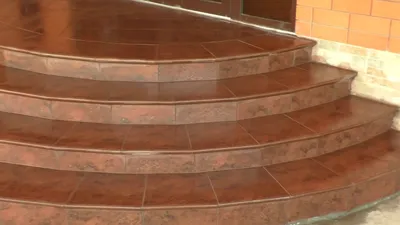 Installing clinker tile on radial steps - YouTube