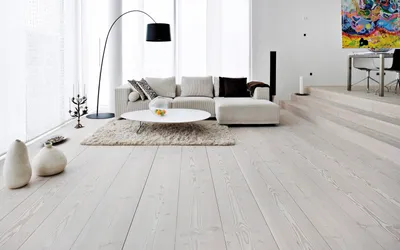 Белый деревянный пол в квартире - 45 фото