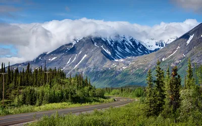 Картинки Аляска штаты George Parks Highway Горы Природа 3840x2400