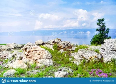 Природа Байкала, ландшафт Lake Baikal Стоковое Изображение - изображение  насчитывающей : 135887275
