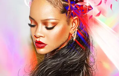 Обои портрет, макияж, актриса, арт, прическа, певица, Rihanna, Yaşar Vurdem  картинки на рабочий стол, раздел музыка - скачать