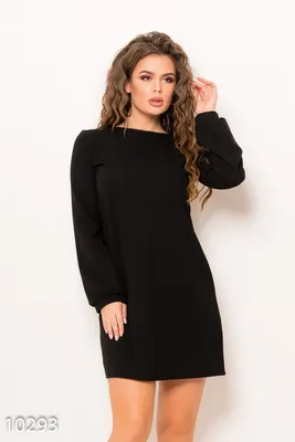 Черное однотонное прямое платье с длинными свободными рукавами 56348 за 300  грн: купить из коллекции Good Weather - issaplus.com