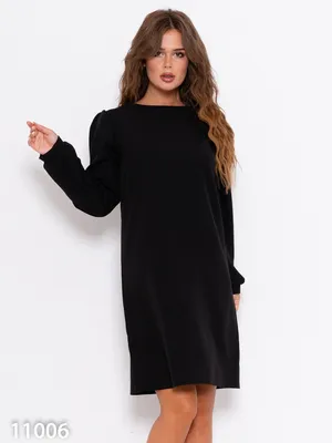 Черное прямое платье с длинными рукавами 67312 за 354 грн: купить из  коллекции Trendy - issaplus.com