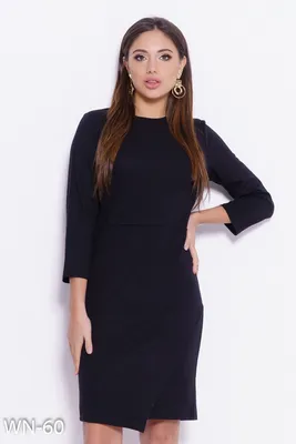 Черное однотонное прямое офисное платье 56260 за 274 грн: купить из  коллекции Time for you - issaplus.com