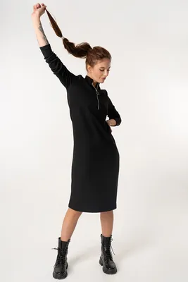 Платье 8166-01 черный - купить с доставкой по Москве и России. Цены.  Женская одежда FLY оптом и в розницу