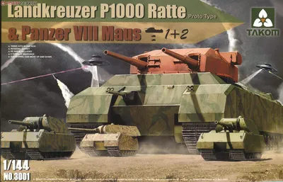 Сверхтяжелый танк Landkreuzer P1000 Ratte [Прототип] и танк Panzer VIII  Maus (3 в 1) купить в