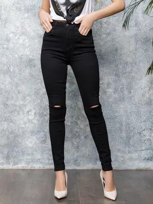 Черные рваные джинсы скинни 76470 за 573 грн: купить из коллекции Sappiness  - issaplus.com