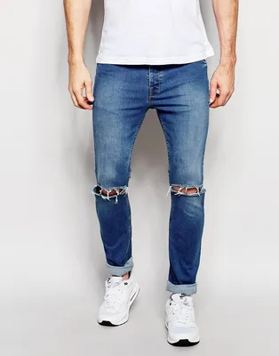 Мужские рваные джинсы: фото модных дырок на коленях