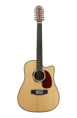 12-струнная акустическая гитара с высоким блеском, 41 дюйм, западная гитара,  ель, деревянная фольклорная гитара черного и натурального цвета | AliExpress