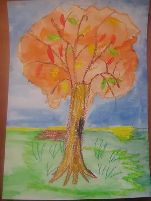 Картина на срезе дерева \"Осень янтарная\" 30-35 см рисунок из каменной  крошки 122576 (id 95330157)