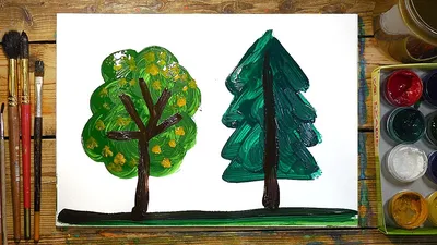 Картонское зеленое дерево Разноцветный рисунок дерева для детей Растения- рисунки Иллюстрация вектора - иллюстрации насчитывающей элемент, вырастите:  158159129