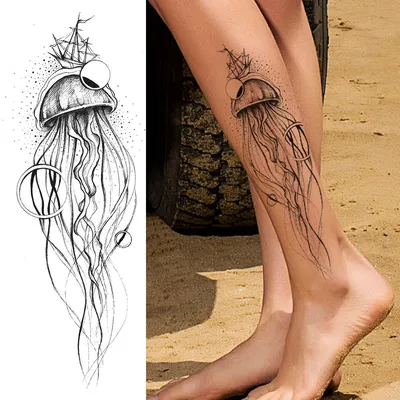 3D Медуза, Временные татуировки, наклейки для женщин, рисунок мужской  боди-арт, руки и ноги, искусственные татуировки, волна, якорь, водостойкие  татуировки - купить по выгодной цене | AliExpress