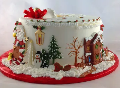 Красивые торты на рождество - 86 фото
