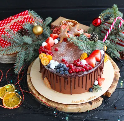 Идеи украшения торта на новый год - 71 photo