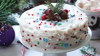 Торт рождество на сметанном бисквите - пошаговый рецепт с фото