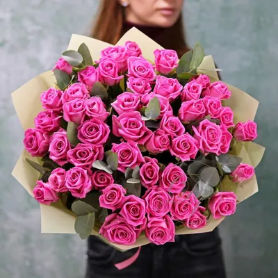 Купить 101 розовую розу Аква 60 см - pandafl.com.ua