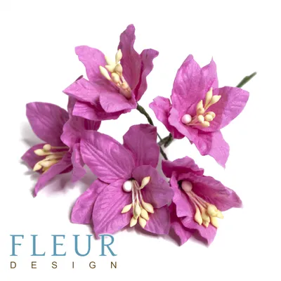 Цветы Лилии, цвет Ярко-розовые, 5 шт. (FLEUR design)
