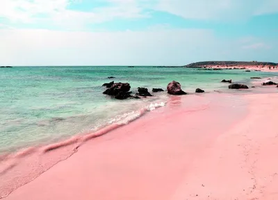 Розовый пляж крит фото