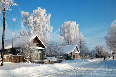 Русская деревня зимой фото