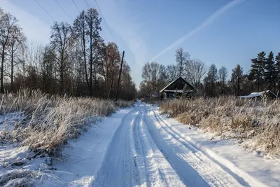 Зимний пейзаж деревня - 48 фото