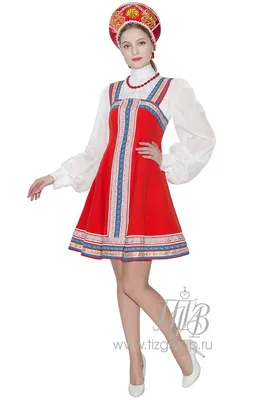 Русский красный сарафан - купить за 12000 руб: недорогие русские народные  костюмы в СПб
