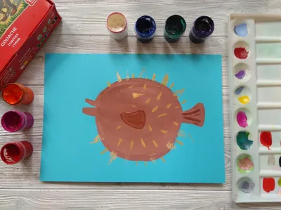 Рисунок Рыба еж - бесплатные фото уроки для детей.