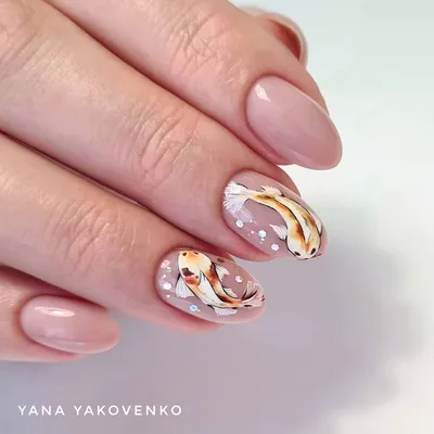 Золотые рыбки наклейки для ногтей 3D кои Карп цветок лист тушью маникюр  Советы китайский стиль слайдеры весеннее украшение для ногтей BECA - купить  по выгодной цене | AliExpress