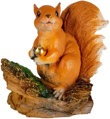 Садовая фигурка Белочка с орешком на пне H-25см — купить в  интернет-магазине по низкой цене на Яндекс Маркете