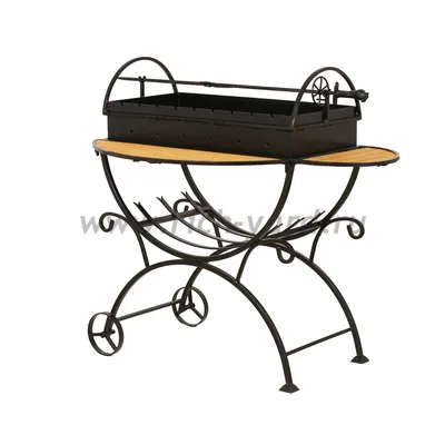 Мангал садовый с дровницей на колесах МСДК (толщина стали 2 мм) | Купить,  цена, фото