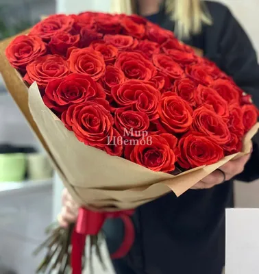 Купить 55 красных роз с доставкой в Новом Уренгое - Мир цветов