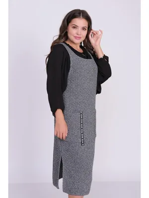 Сарафан женский длинный зимний/сарафан-платье больших размеров/серый/без  рукавов TAFUS 49452034 купить в интернет-магазине Wildberries