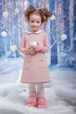 Зимний кашемировый сарафан цвета кофе с молоком для принцессы купить онлайн  | Детская одежда для девочки