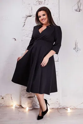 Черное Платье на Полную Фигуру — Купить Недорого на Bigl.ua (1643096856)