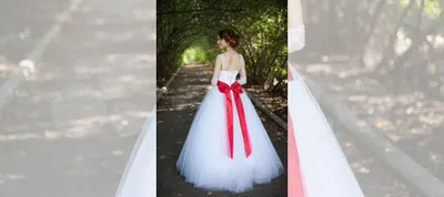 Платье свадебное с красным поясом (40-44 размер) купить в Уфе | Личные вещи  | Авито