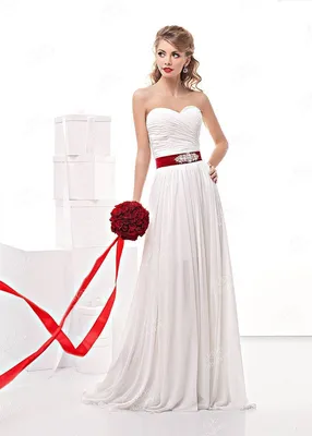 Красно белое свадебное платье - 65 photo