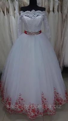 Свадебное платье с красным декором \"Лилия-18-03\": продажа, цена в  Чернигове. Свадебные платья от \"Свадебный салон \"ПРИНЦЕССА\"\" - 802019405