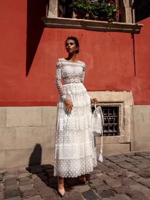 свадебное платье длины миди Kira Nova EL23 — купить в Москве - Свадебный ТЦ  Вега