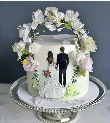 Небольшой свадебный торт - 57 photo