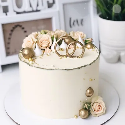 Свадебный торт 2021 одноярусный - 62 фото