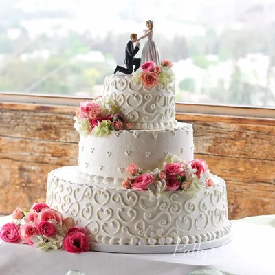 Простые свадебные торты - 72 photo