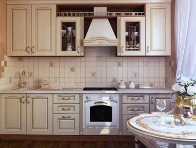 Прямая светлая классическая кухня - Артикул: 0029, по цене 4200 руб.
