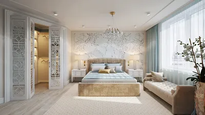 Дизайн спальни со светлой мебелью - 69 фото